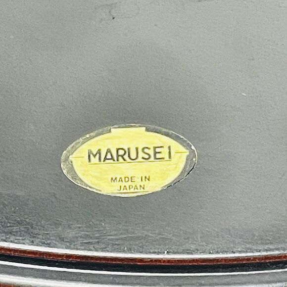 VTG Gold Silver Lacquerware Fern Rust Red Round Serving Tray 13" Marusei Japan - Picture 7 of 12